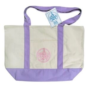 Trader Joe’s lavender-Trim Canvas Tote Bag